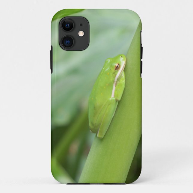 Funda De Case-Mate Para iPhone rana de árbol verde somnoliento (Reverso)
