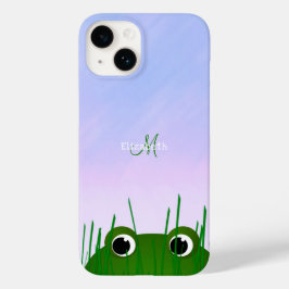 Funda Para iPhone 14 De Case-Mate rana en un estanque mirando a través de la hierba