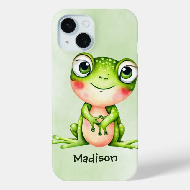 Funda De Case-Mate Para iPhone Rana Verde Bonita (Reverso )