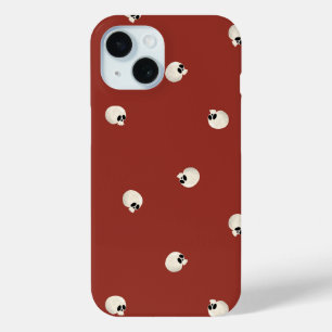 Funda Para iPhone 15 Random Cute Kawaii Skull Dots red