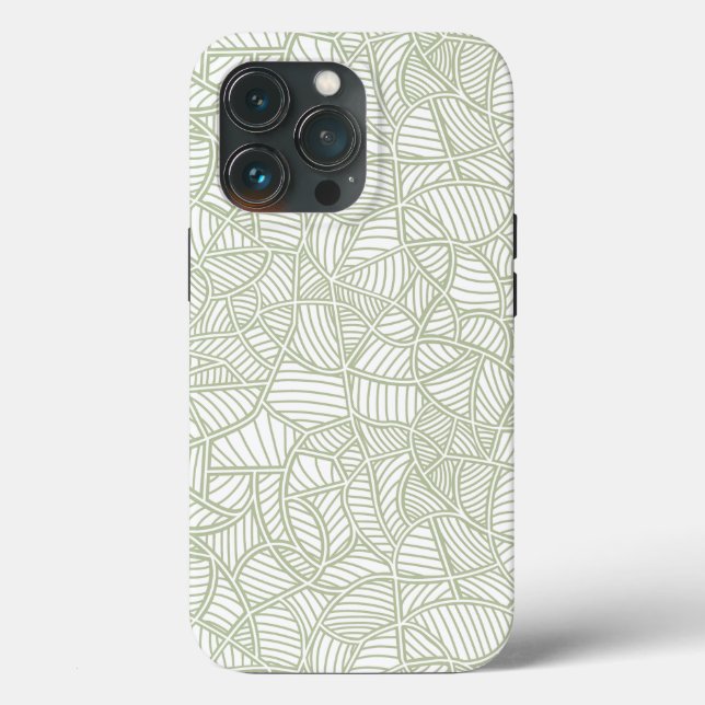 Funda De Case-Mate Para iPhone Random Leaf Mosaic Pale Green (Reverso )