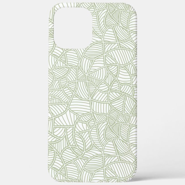Funda De Case-Mate Para iPhone Random Leaf Mosaic Pale Green (Reverso )