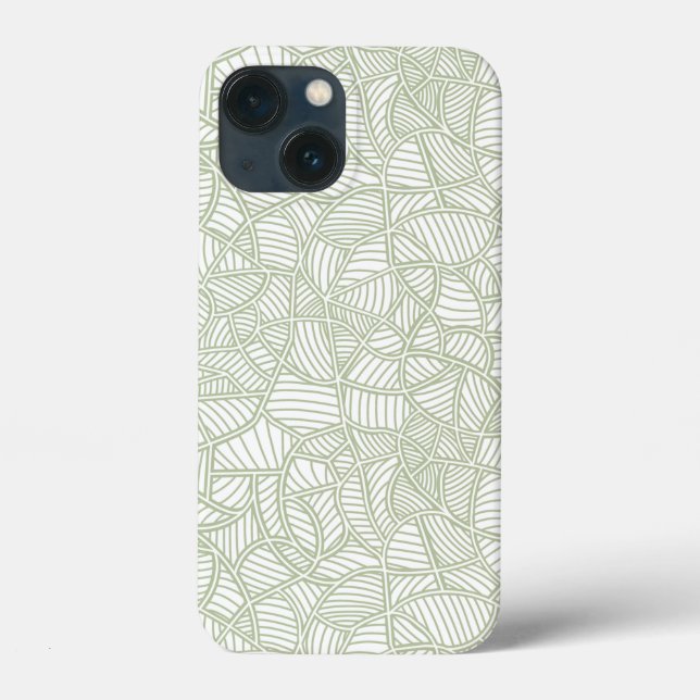 Funda De Case-Mate Para iPhone Random Leaf Mosaic Pale Green (Reverso )