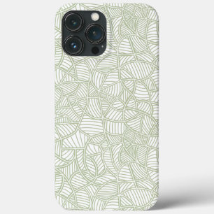 Funda Para iPhone 13 Pro Max Random Leaf Mosaic Pale Green