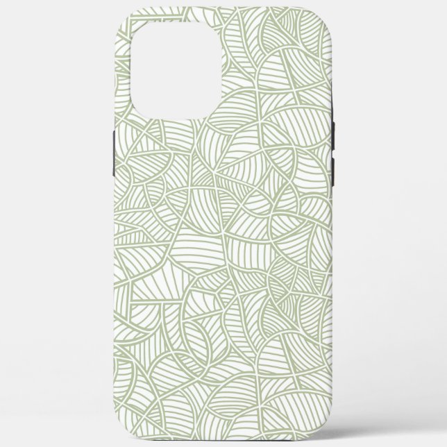 Funda De Case-Mate Para iPhone Random Leaf Mosaic Pale Green (Reverso )