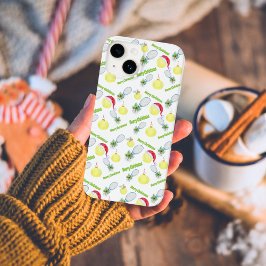 Funda Para iPhone 14 De Case-Mate Raqueta de tenis y pelotas de Navidad acuarela
