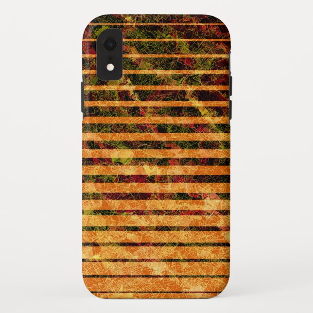 Funda De Case-Mate Para iPhone Raras rayas naranjas y pequeños cuadrados raspados (Reverso)