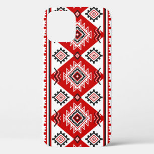 Funda Para iPhone 12 Raro blanco negro étnico, motivos ucranianos.
