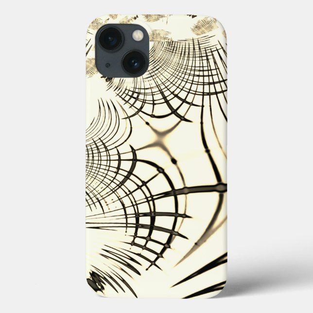 Funda De Case-Mate Para iPhone Rasgos curvos cruzados de nuez-marrón, fondo claro (Reverso)