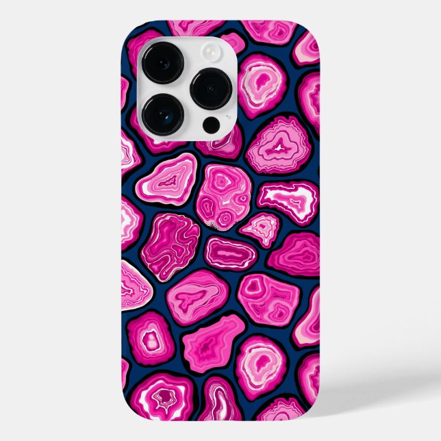 Funda De Case-Mate Para iPhone Rasgos de agudos rosados (Reverso )