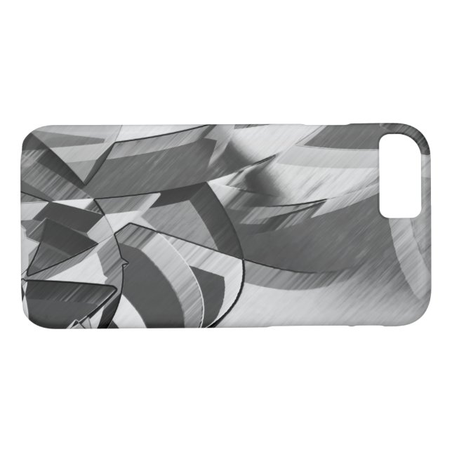 Funda De Case-Mate Para iPhone Rasgos grises sobre la imagen negra con llovizna (Reverso (horizontal))