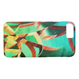 Funda Para iPhone 8/7 Rasgos marrones sobre verde oxidado y aguamarina