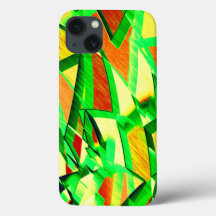 Rasgos verdes sobre la imagen roja con llovizna