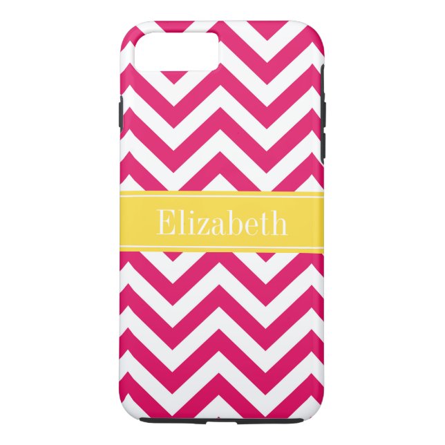 Funda De Case-Mate Para iPhone Raspberry Lg Chevron Pineapple Name Monograma (Reverso)