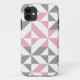 Funda Para iPhone 11 Raspberry rosa y ZigZag geométrico plateado