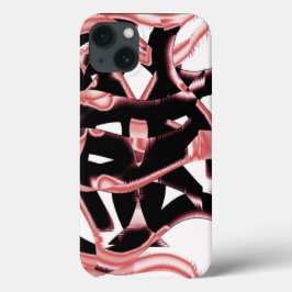 Funda Para iPhone 13 Raspones negros y salmón, cintas destruidas en bla