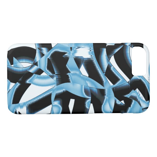 Funda De Case-Mate Para iPhone Raspones o cintas azules y negros destruidos (Reverso (horizontal))