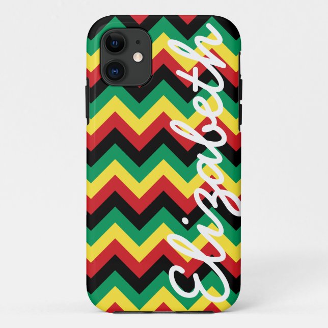 Funda De Case-Mate Para iPhone Rastafarian Chevron (Reverso)