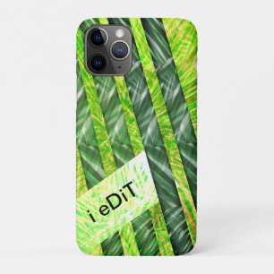 Funda Para iPhone 11 Pro Rastros similares a hojas de bambú, verde envejeci