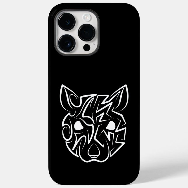 Funda De Case-Mate Para iPhone Rata tribal negra y blanca (Reverso )