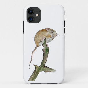 Funda Para iPhone 11 Ratón acuarela realista en un árbol