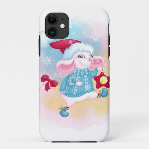 Funda Para iPhone 11 Ratón blanco de Navidades curados