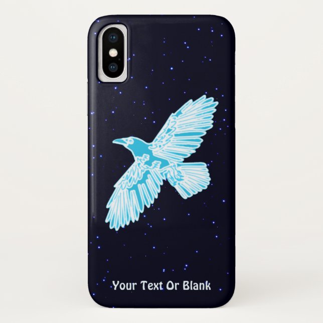 Funda De Case-Mate Para iPhone Raven Azul Sobre Las Estrellas (Reverso)