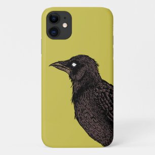 Funda Para iPhone 11 Raven Creepy Crow Bright Gothic Ink Art