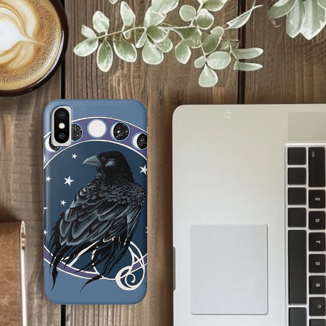 Funda De Case-Mate Para iPhone Raven Moon Phases Stars Blue (Subido por el creador)