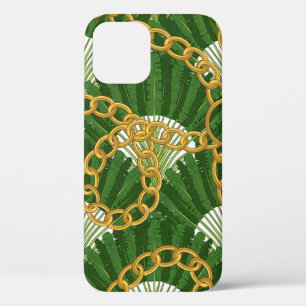 Funda Para iPhone 12 Ravenala madagascariensis y cadenas de oro. Vintag