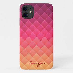 Funda Para iPhone 11 Rayado rosa y amarillo