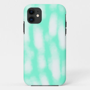 Funda Para iPhone 11 Rayas abstractas de acuarela blanca verde pastel