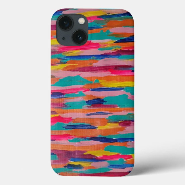 Funda De Case-Mate Para iPhone Rayas abstractas rosadas  (Reverso)