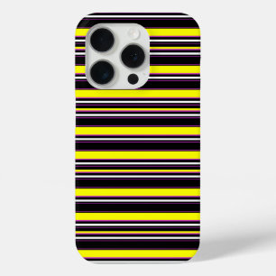 Funda Para iPhone 15 Pro Rayas amarillas negras lindas