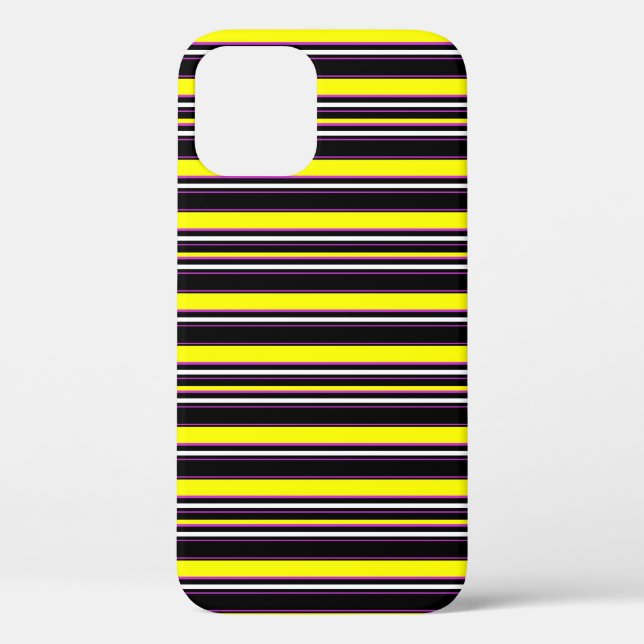 Funda De Case-Mate Para iPhone Rayas amarillas negras lindas (Reverso )