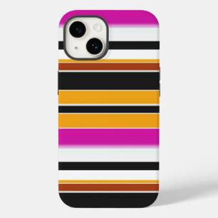 Funda Para iPhone 14 De Case-Mate Rayas amarillas negras y cortas
