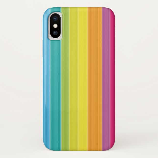 Funda De Case-Mate Para iPhone Rayas arcoiris (Reverso)