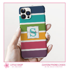 Funda Para iPhone 15 Rayas Audaces Monogramadas
