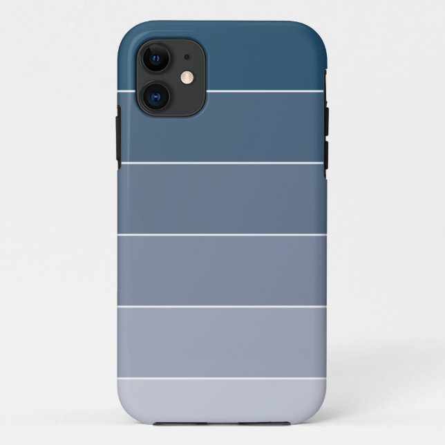 Funda De Case-Mate Para iPhone Rayas azul marino de Ombré (Reverso)