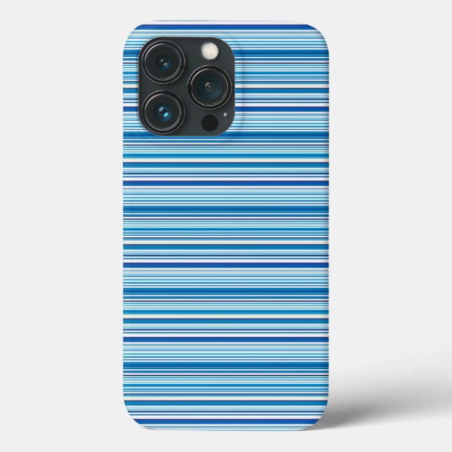 Funda De Case-Mate Para iPhone Rayas azules blancas lindas (Reverso )