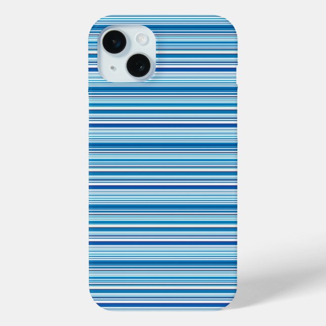 Funda De Case-Mate Para iPhone Rayas azules blancas lindas (Reverso )