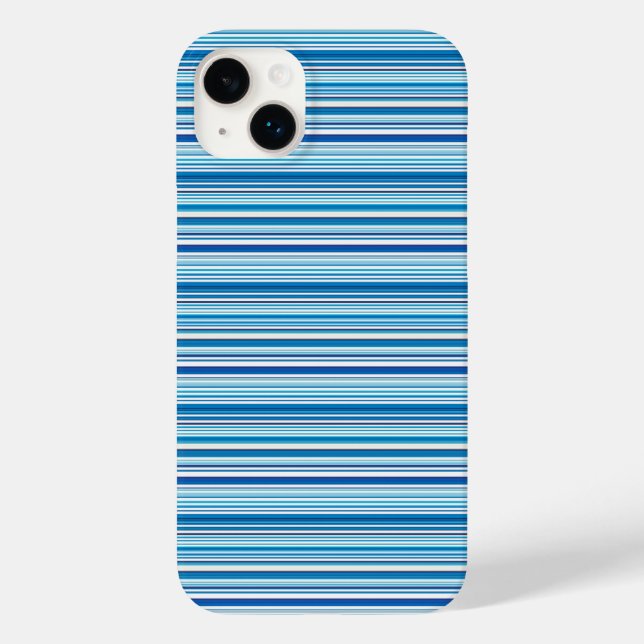 Funda De Case-Mate Para iPhone Rayas azules blancas lindas (Reverso )