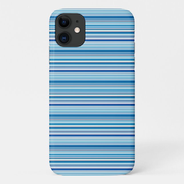 Funda De Case-Mate Para iPhone Rayas azules blancas lindas (Reverso)