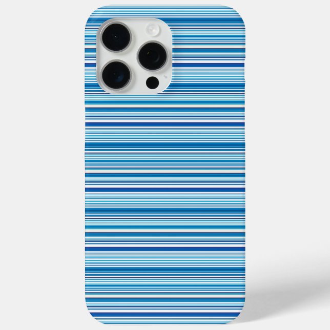 Funda De Case-Mate Para iPhone Rayas azules blancas lindas (Reverso )