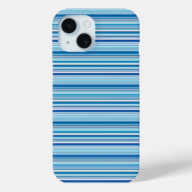 Funda De Case-Mate Para iPhone Rayas azules blancas lindas (Reverso )