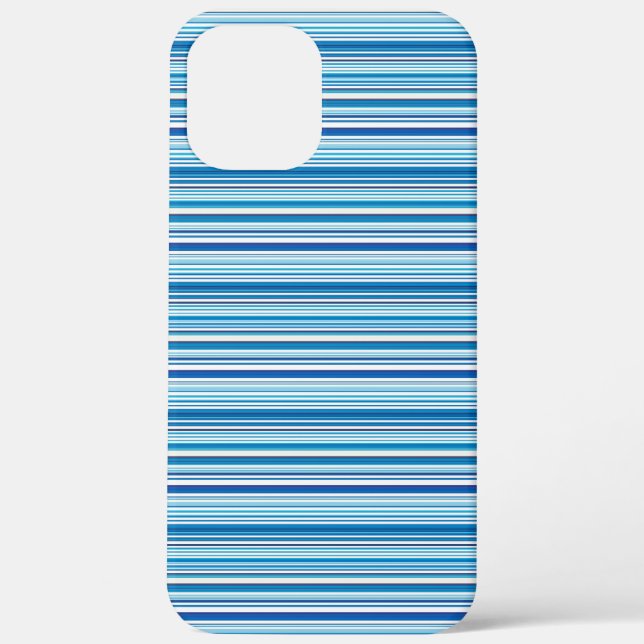 Funda De Case-Mate Para iPhone Rayas azules blancas lindas (Reverso )