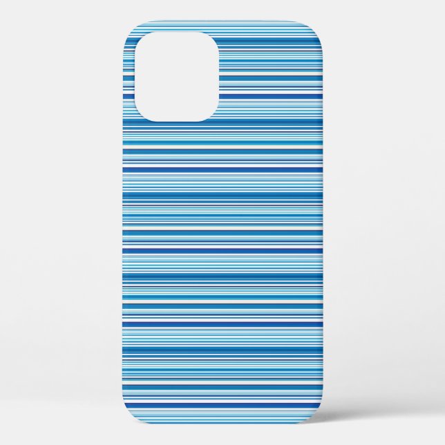 Funda De Case-Mate Para iPhone Rayas azules blancas lindas (Reverso )