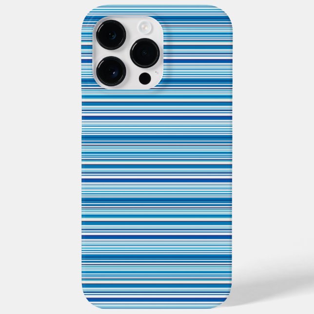 Funda De Case-Mate Para iPhone Rayas azules blancas lindas (Reverso)