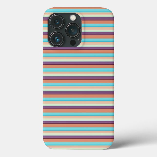 Funda De Case-Mate Para iPhone Rayas azules marrones lindas (Reverso )