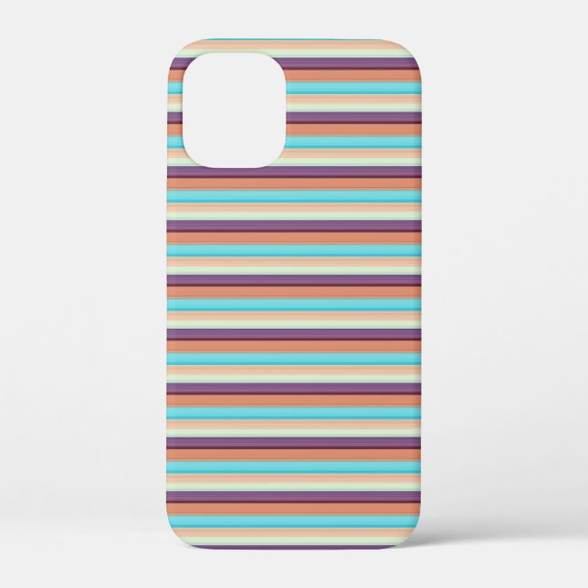 Funda De Case-Mate Para iPhone Rayas azules marrones lindas  (Reverso )